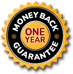 One Year Money Back Guarantee Seal Badge for Product Assurance